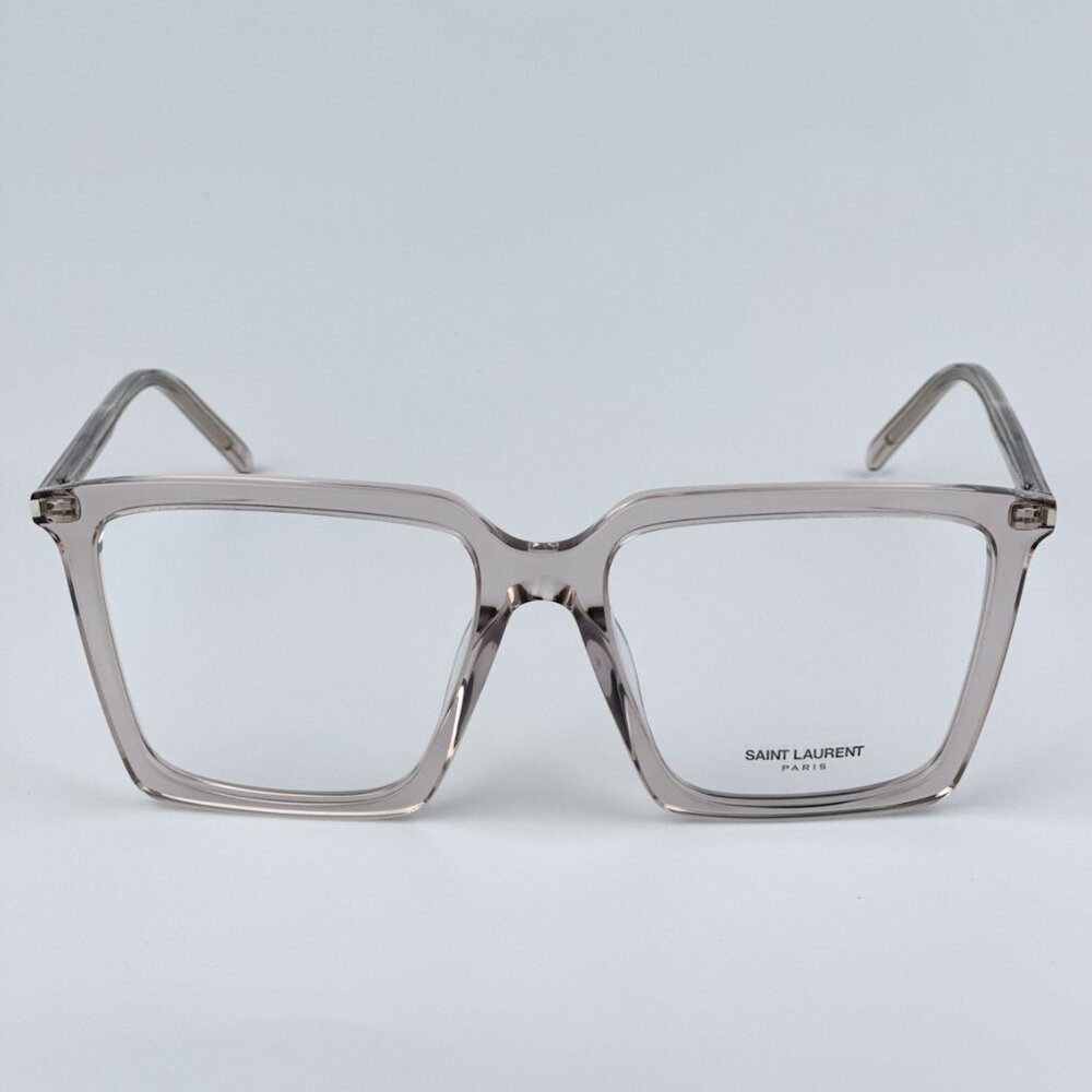 Saint Laurent SL474OPT 003 BRAND NEW Eyeglasses Transparent Nude Square Unisex - Picture 3 of 10